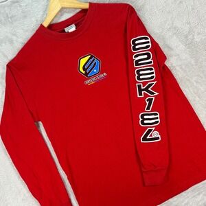 Ezekiel Men's Long Sleeve Graphic Logo Tee Red Streetwear Sz S Skater Thrash Y2K